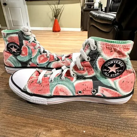 CONVERSE Chuck Taylor All Star Hi Unisex / Youth Shoe Sz 4.5 Vapor pink / Green - Picture 3 of 9